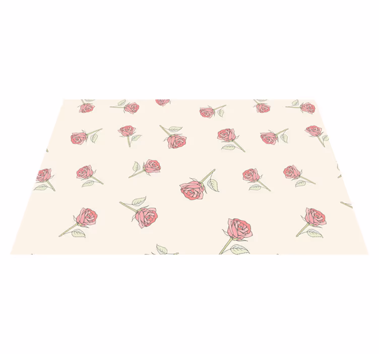 オリジナル ランチョンマット 薔薇の花柄 - TENSTICKERS