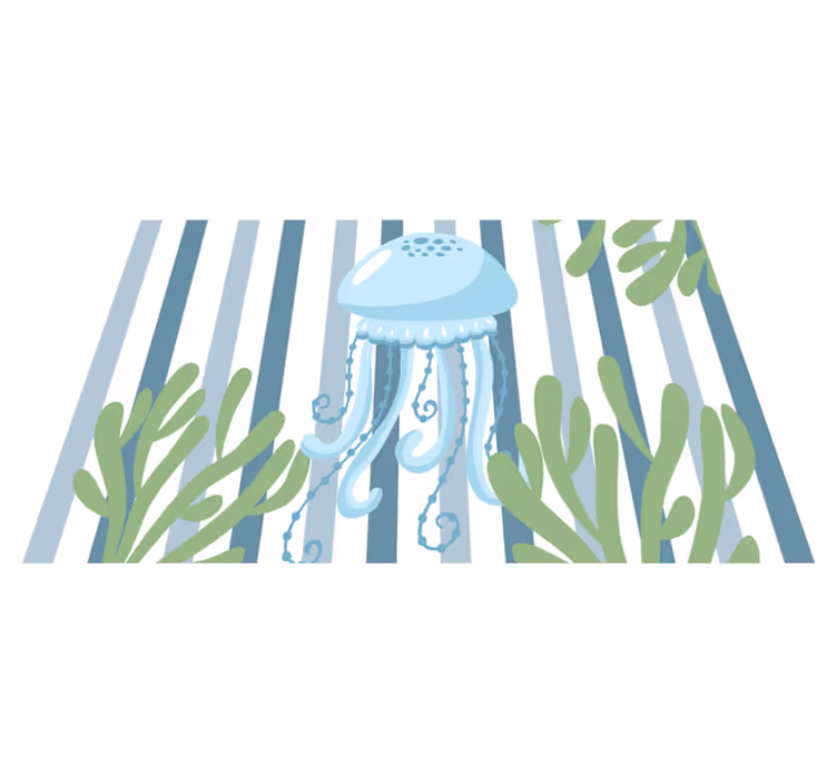 青いクラゲ海の生き物子供ランチョンマット - TENSTICKERS