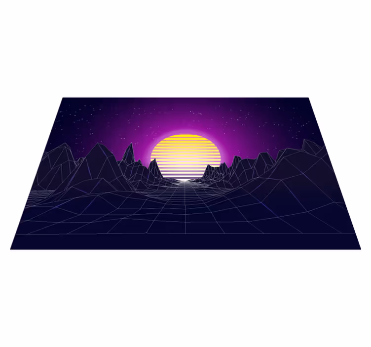テーブル クロス モダン 幾何学的夕焼け風景 - TENSTICKERS