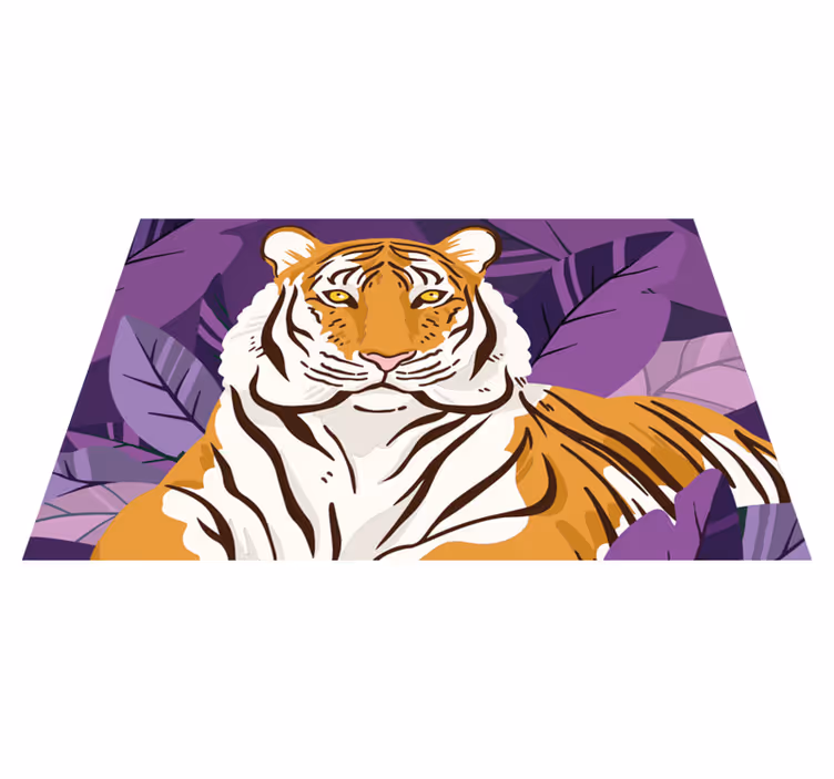 好奇心旺盛なトラのジャングルの動物の家のプレースマット - TENSTICKERS