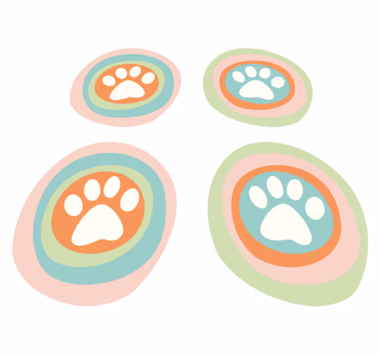 オリジナル ランチョンマット ペットパウズボウル - TENSTICKERS