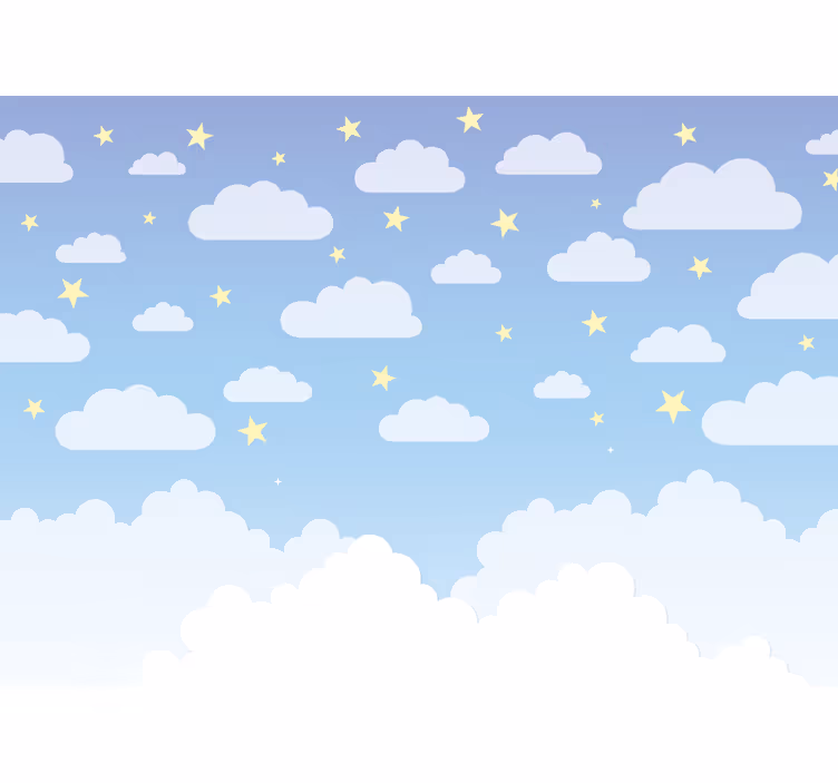 保育園 壁画 雲と星 - TENSTICKERS