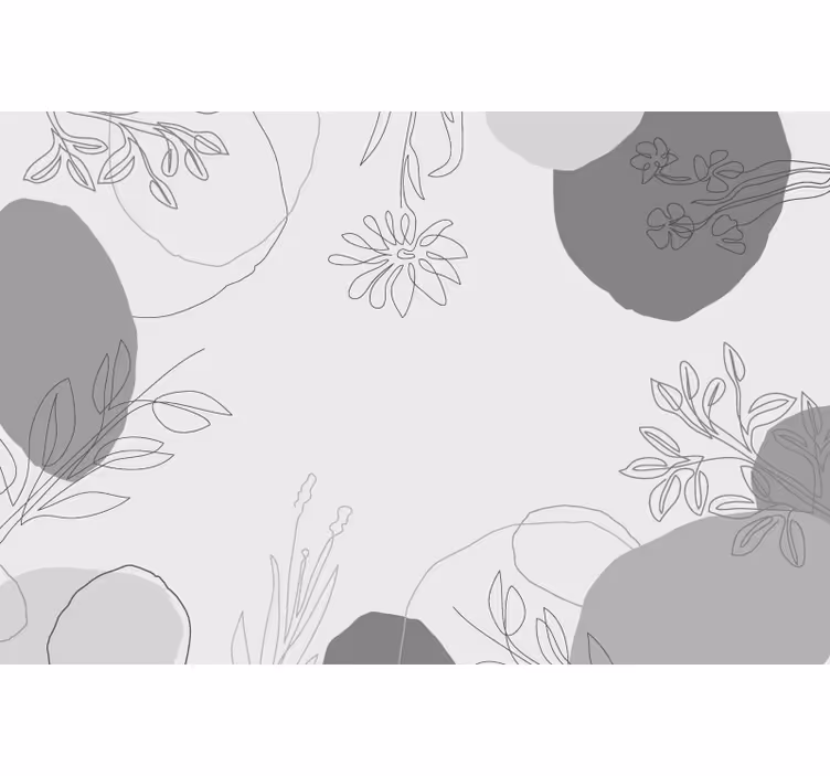 キッチン 壁画 植物のグレートーン - TENSTICKERS