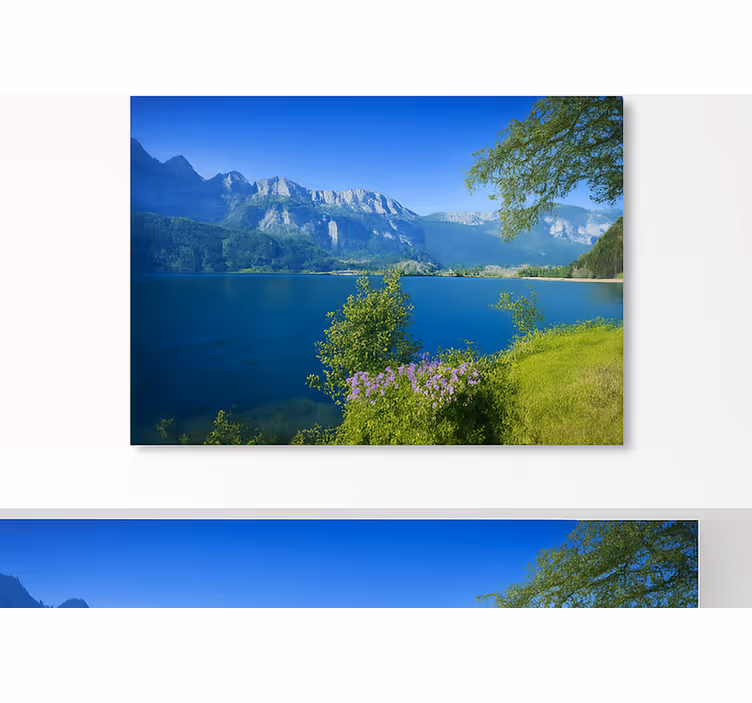 山 壁画 山の湖の静けさ - TENSTICKERS