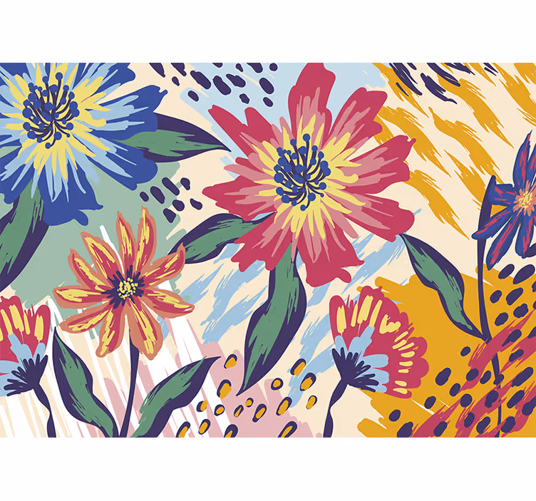 ゴッホの花の古典的な芸術の壁の壁画 - TENSTICKERS