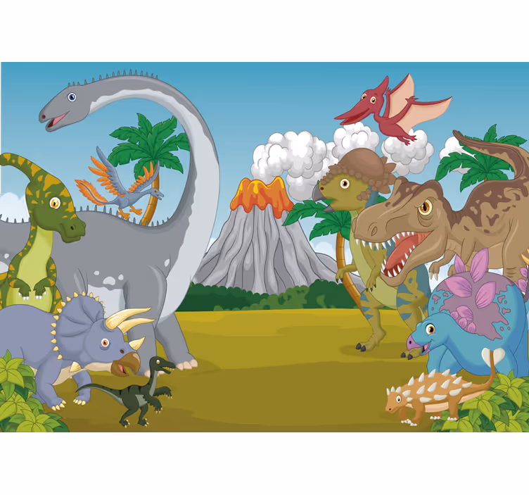 ヴルカーノ恐竜の子供の壁画 - TENSTICKERS