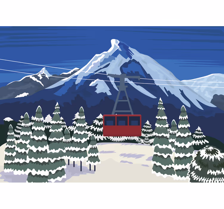 スイスの風景雪山壁壁画 - TENSTICKERS