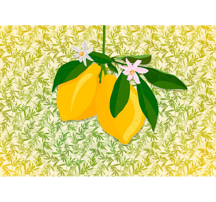 レモンの木の花の壁の壁画 - TENSTICKERS