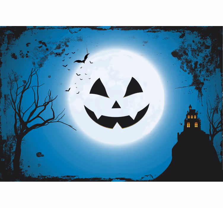 ハロウィーン 壁画 不気味なカボチャの笑顔 - TENSTICKERS
