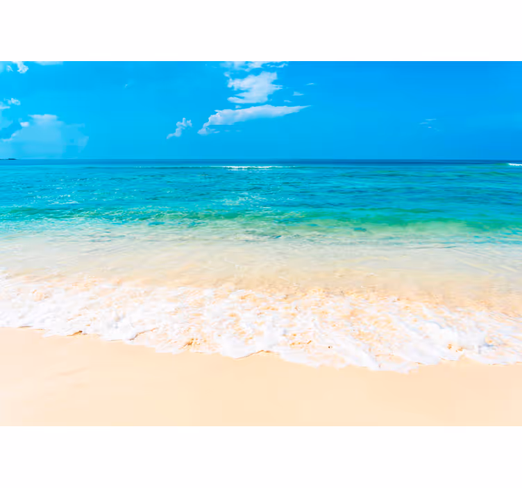 海の壁画の下の澄んだ海の波 - TENSTICKERS