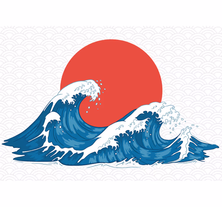 自然 壁画 海の波の朝日 - TENSTICKERS