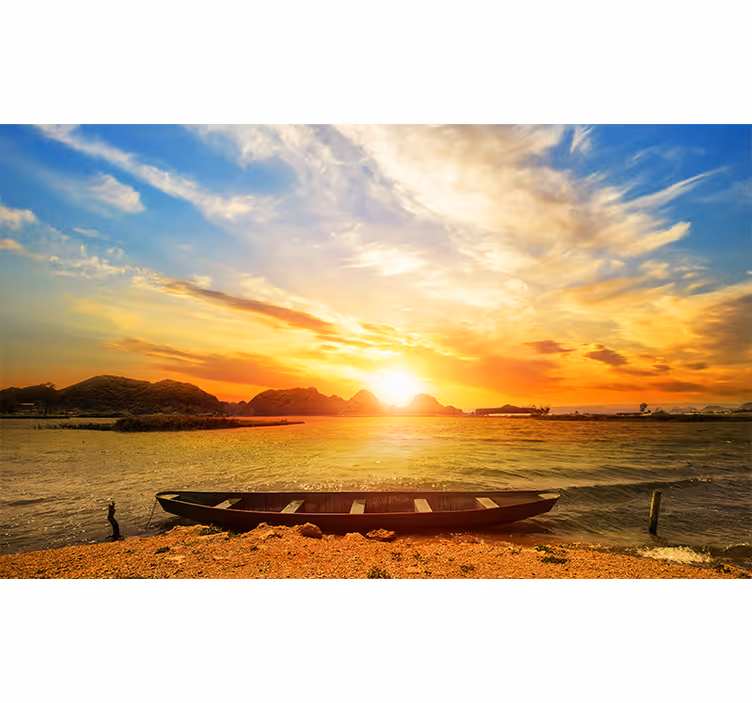 風景壁壁画 穏やかな夕日の景色 - TENSTICKERS