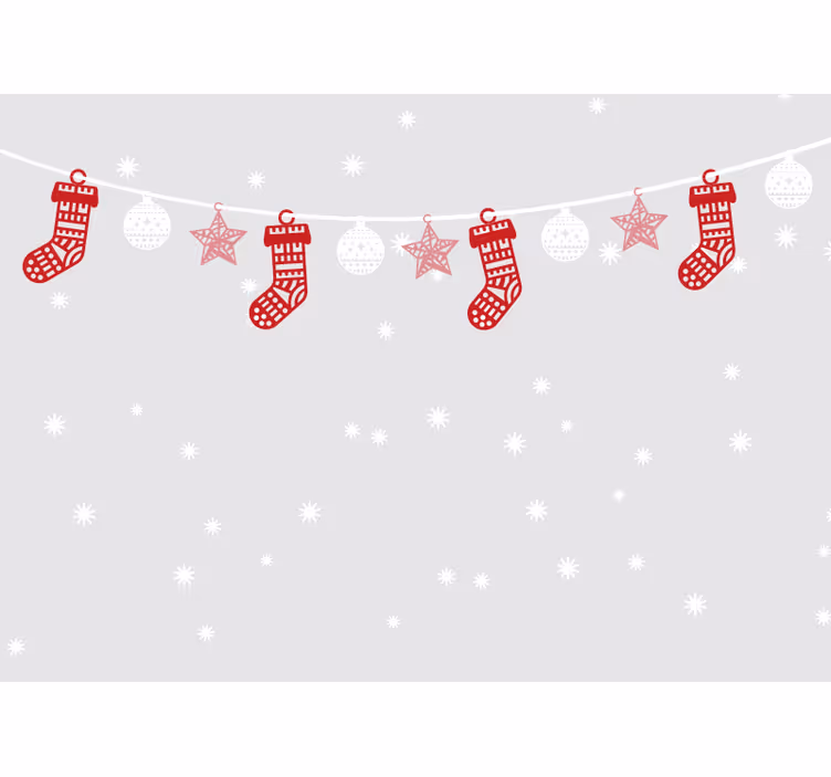 クリスマスの靴下の壁の壁画 - TENSTICKERS