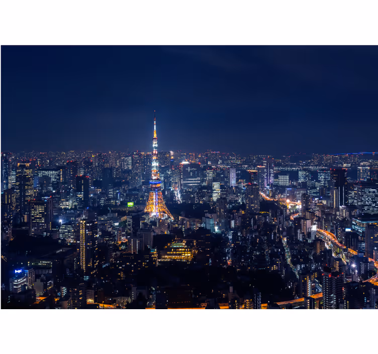 夜の壁画で東京のスカイライン - TENSTICKERS