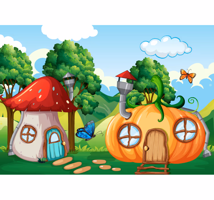 ファンタジー壁画おとぎ話の風景 - TENSTICKERS