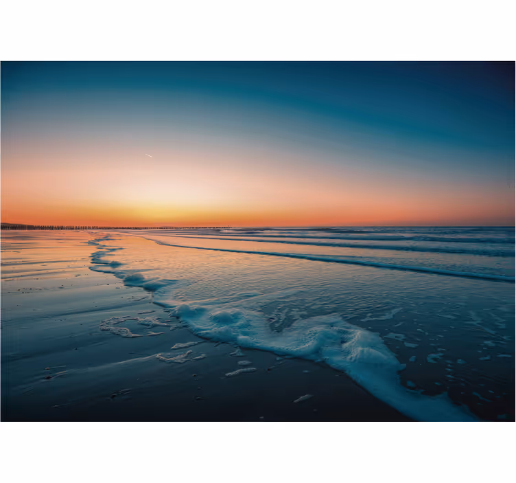 自然 壁画 夕焼けの海の波 - TENSTICKERS