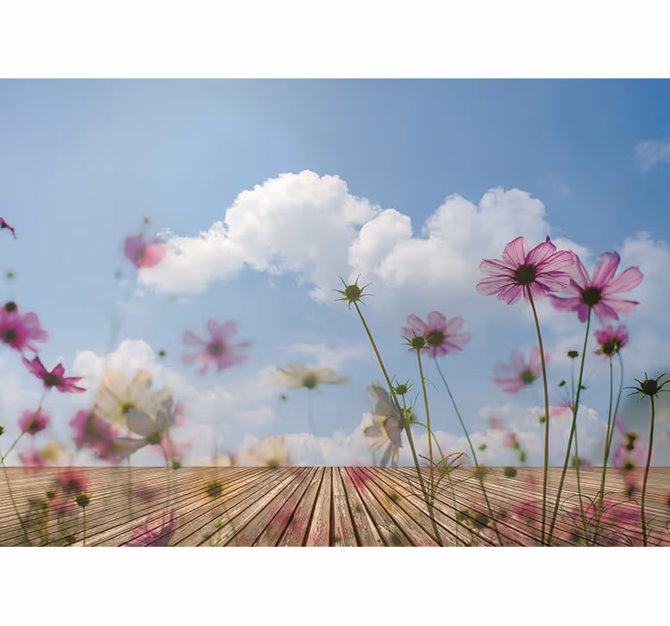 花 柄 壁画 繊細な花が咲く - TENSTICKERS