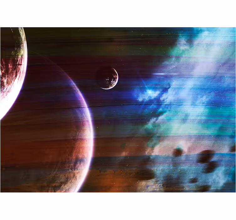 壁画 天の川 宇宙の惑星のシーン - TENSTICKERS