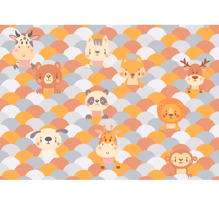 動物 壁画 かわいい動物の顔 - TENSTICKERS