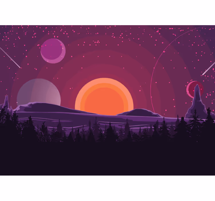 壁画 天の川 天体の夕焼けのシーン - TENSTICKERS