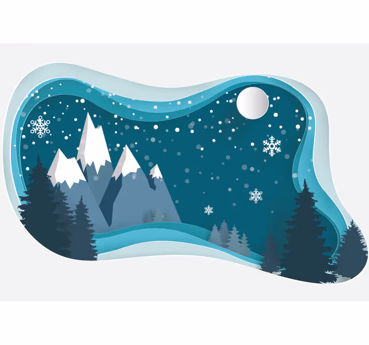 3d雪山風景キッズ壁画 - TENSTICKERS
