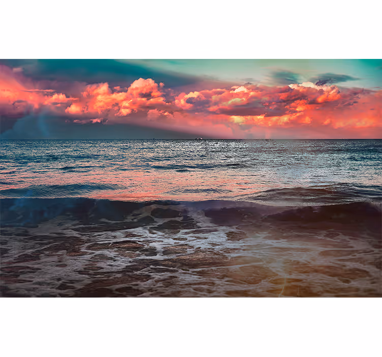 自然 壁画 海の夕日の静けさ - TENSTICKERS