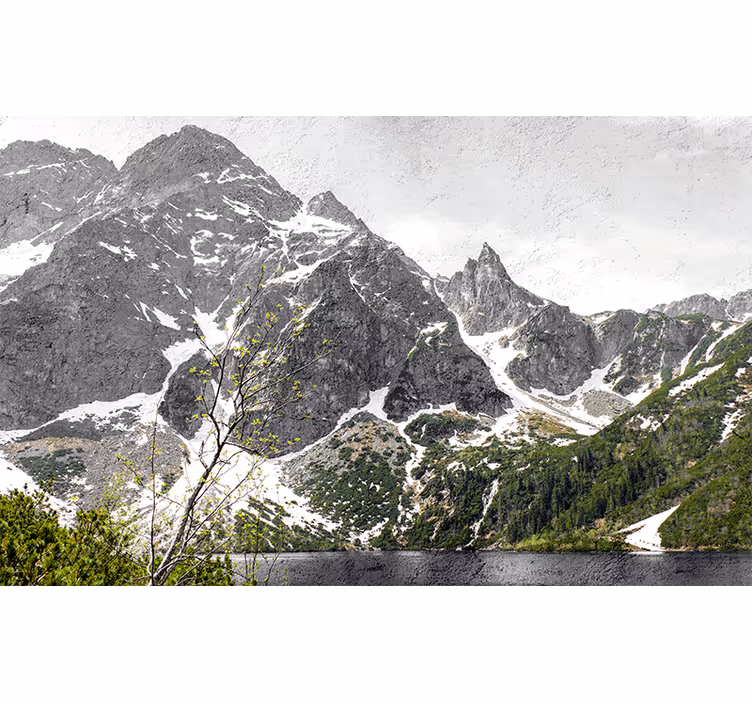 風景壁壁画 雄大な山の景色 - TENSTICKERS