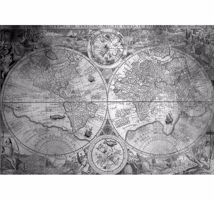 世界 壁画 詳細な歴史地図 - TENSTICKERS