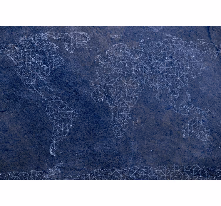 世界 壁画 幾何学的世界地図 - TENSTICKERS