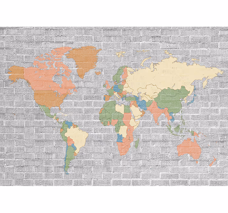 世界 壁画 広範なグローバルアトラス - TENSTICKERS