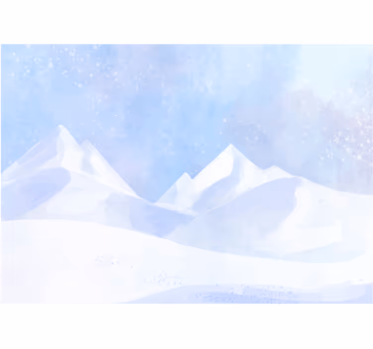 山 壁画 雪に覆われた山々 - TENSTICKERS