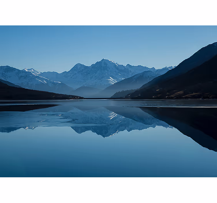 山 壁画 穏やかな山の反映 - TENSTICKERS