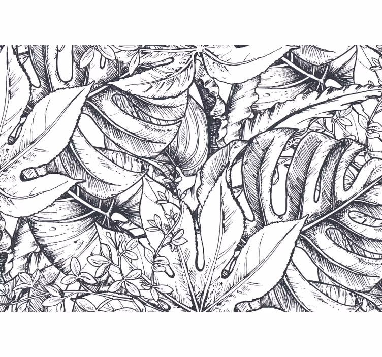 自然 壁画 葉の植物イラスト - TENSTICKERS