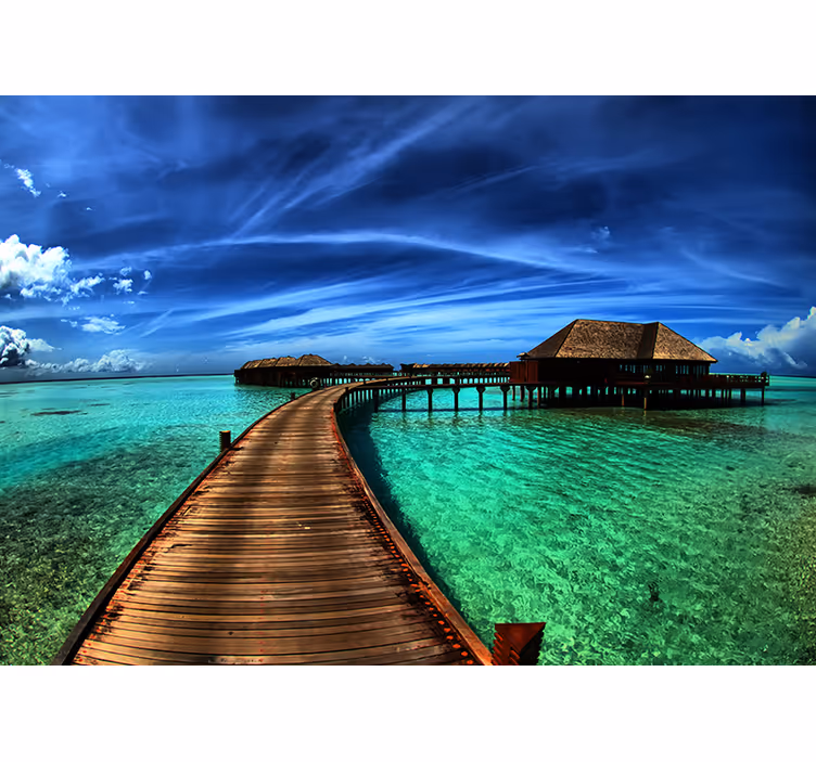 自然 壁画 熱帯の海の風景 - TENSTICKERS
