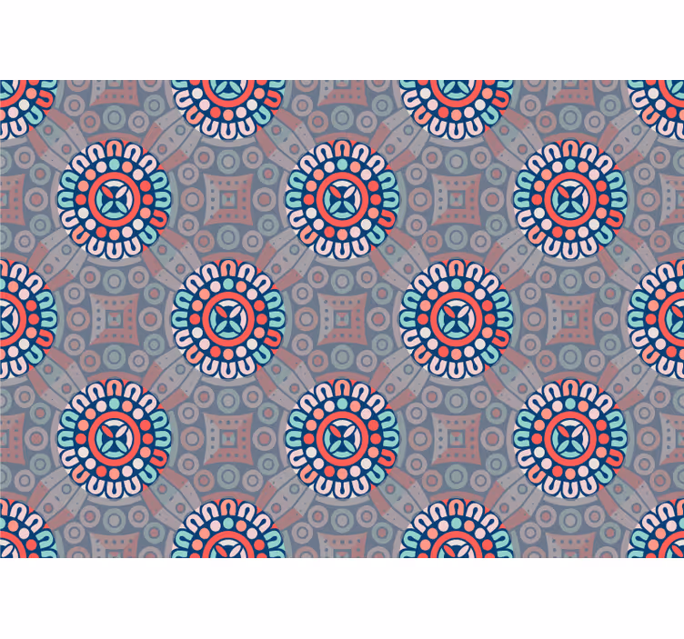 他のテクスチャとパターン 壁画 幾何学的な花柄 - TENSTICKERS