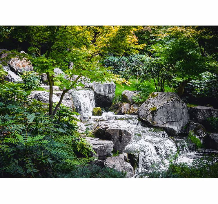 自然 壁画 流れる小川の岩 - TENSTICKERS