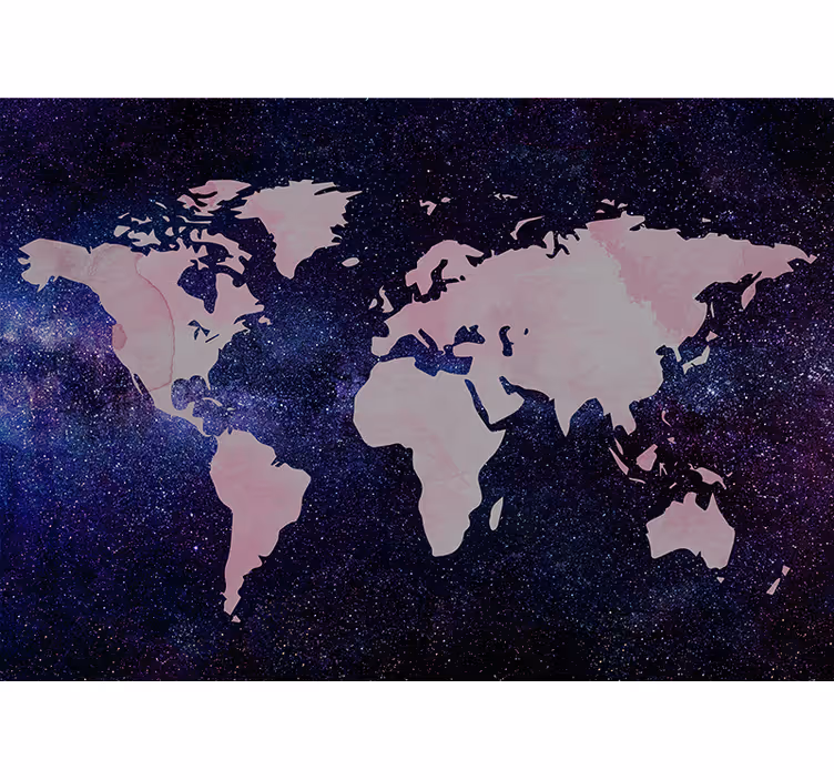 世界 壁画 スタイリッシュな世界地図 - TENSTICKERS