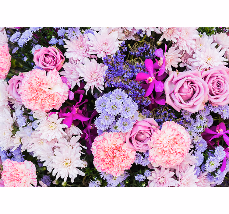 ピンク紫の花の壁画 - TENSTICKERS