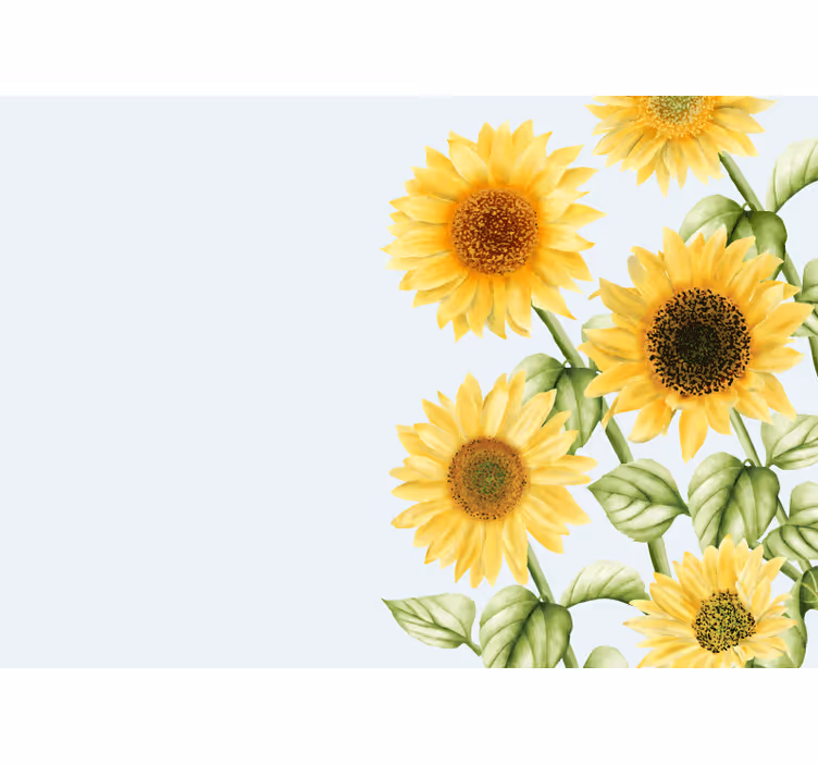 花 柄 壁画 ひまわりの花の展示 - TENSTICKERS