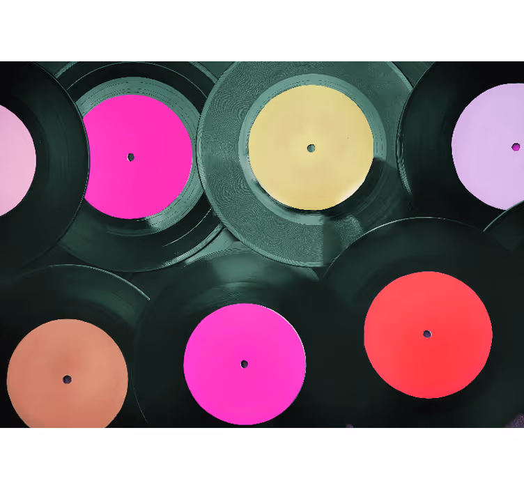 音楽 壁の壁画 ビニールレコードのクラスター - TENSTICKERS