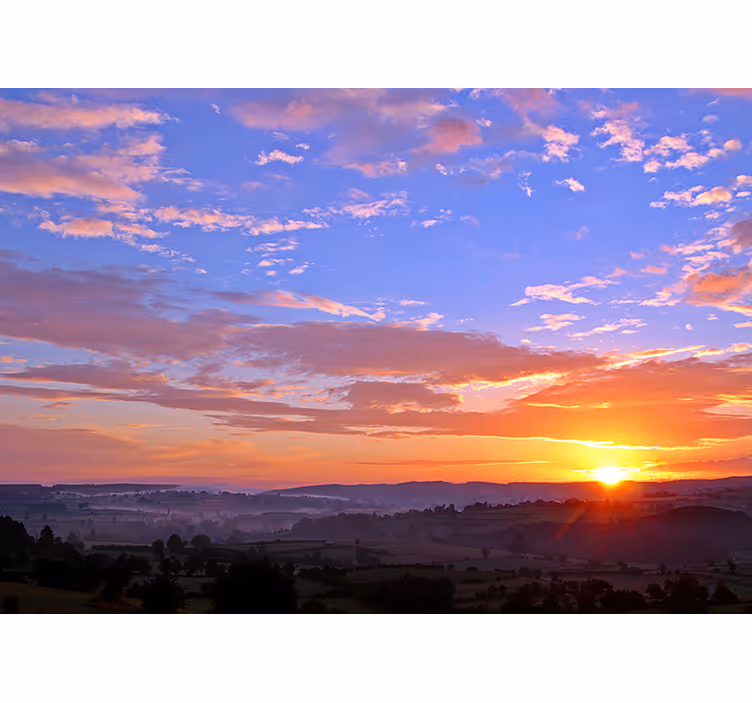 風景壁壁画丘の上の夕日 - TENSTICKERS