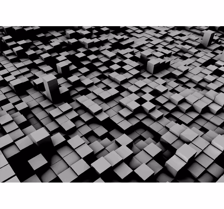 黒い立方体の背景3d壁壁画 - TENSTICKERS