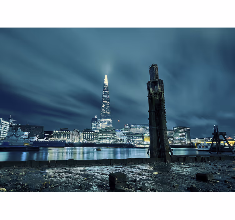 ロンドン 壁画 シャードタワーの夜 - TENSTICKERS