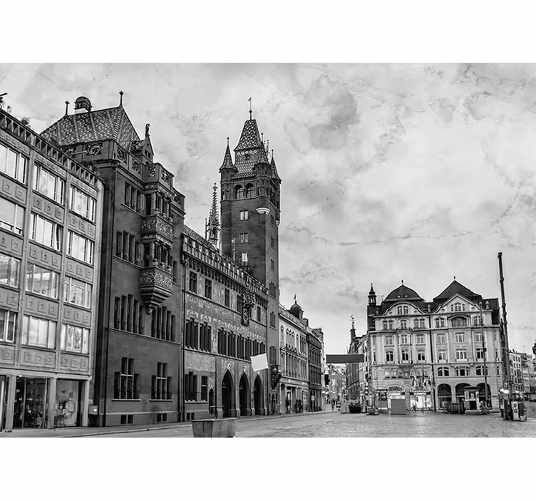 スイスの壁画で忙しい街 - TENSTICKERS