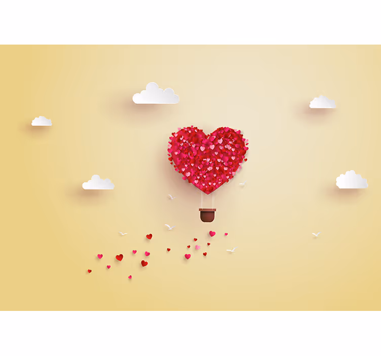 愛の風船の子供の壁の壁画のイラスト - TENSTICKERS