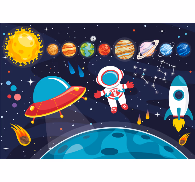 ファンタジー壁画宇宙の冒険コンセプト - TENSTICKERS