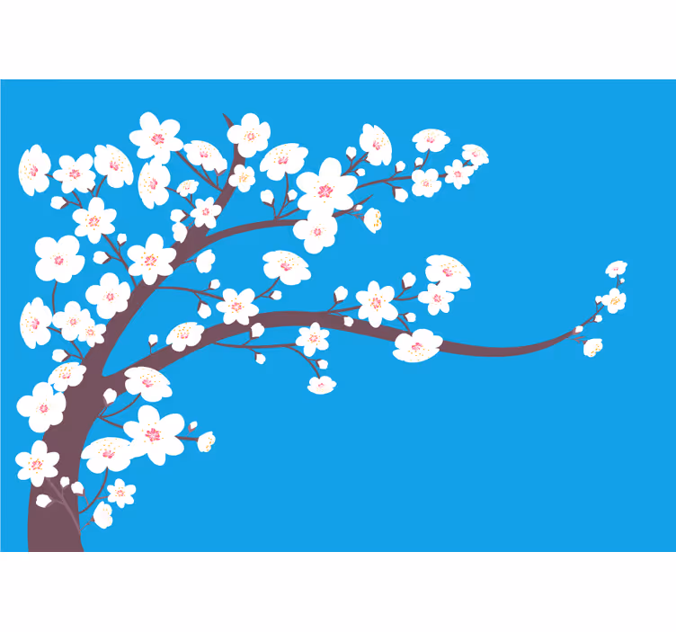 花 柄 壁画 桜の花の枝 - TENSTICKERS