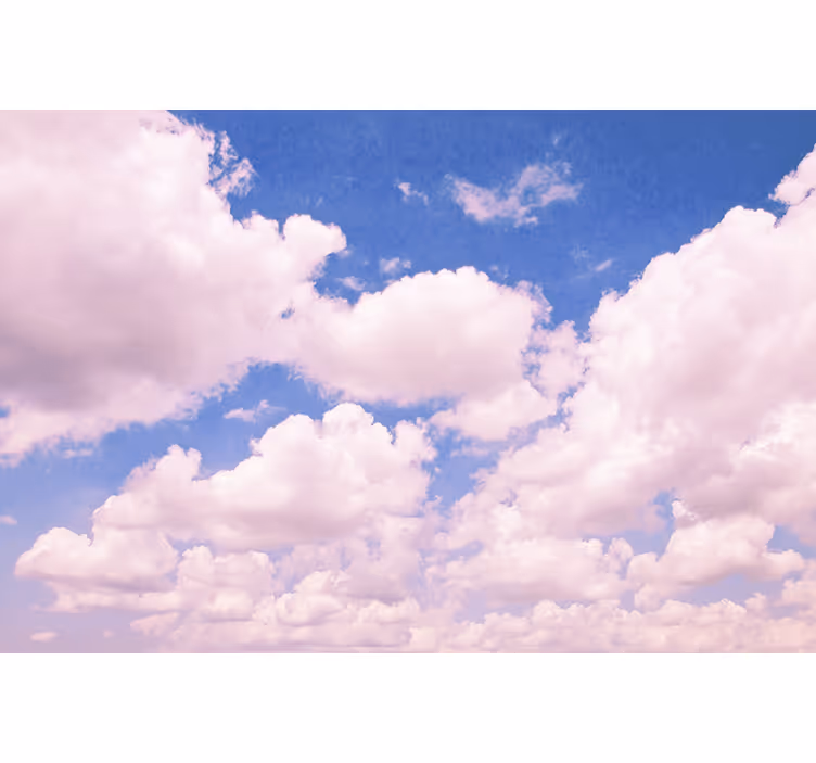 雲とピンクの空自然壁壁画 - TENSTICKERS