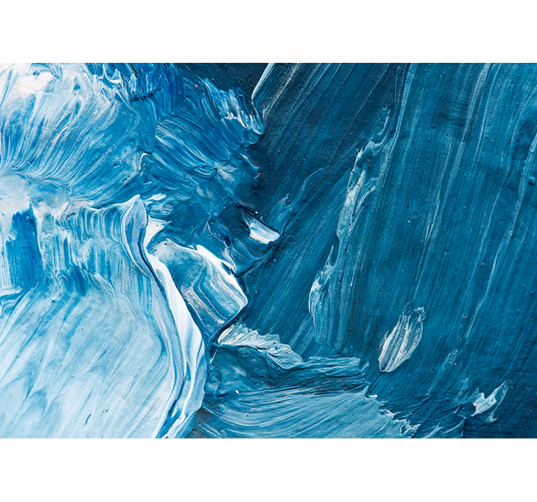 青い絵画アートリビングルームの壁画 - TENSTICKERS