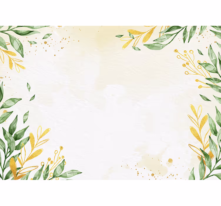 花 柄 壁画 植物の葉の構成 - TENSTICKERS